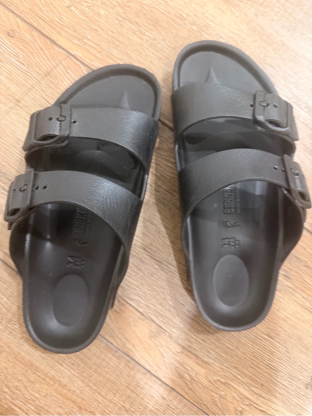 Birkenstock youth Arizona Black Dual-Buckle Slide Sandals